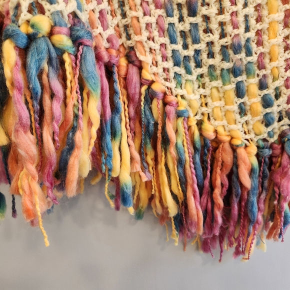 Desire Missy Knit Cape Poncho Rainbow Fringe - Picture 5 of 5